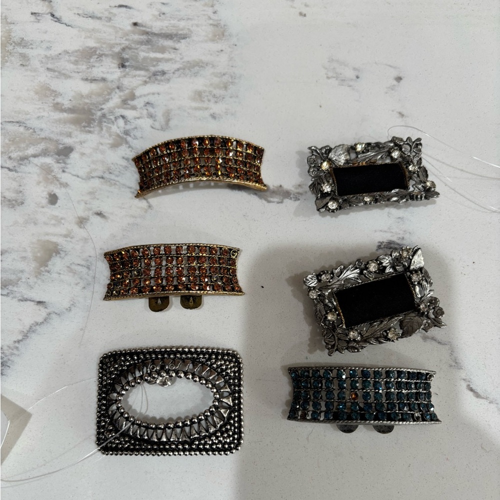 Vintage Elegant Multi-Color Crystal mushi shoe clips